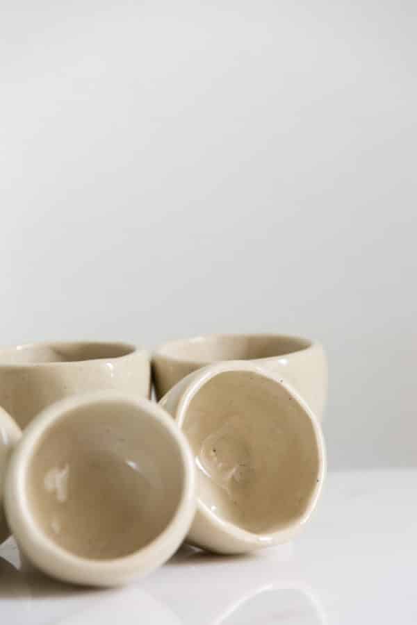 Hand-built White Ceramic Tea/Espresso Cups