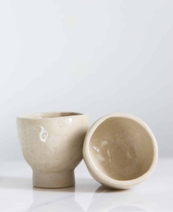 Hand-built White Ceramic Tea/Espresso Cups